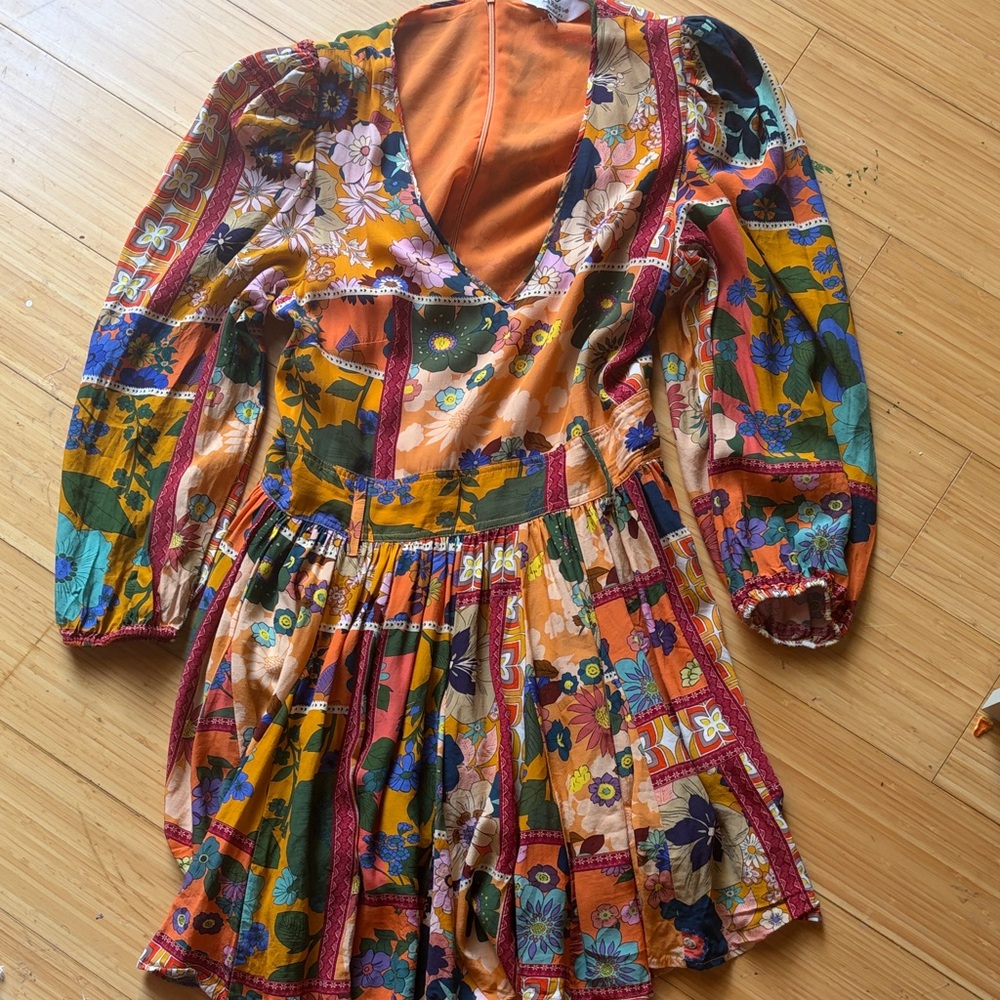 Colorful Floral Long Sleeve Dress